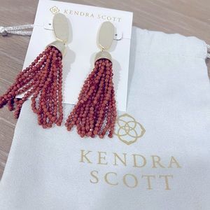 Kendra Scott Marin Earrings - Gold and Rust Orange